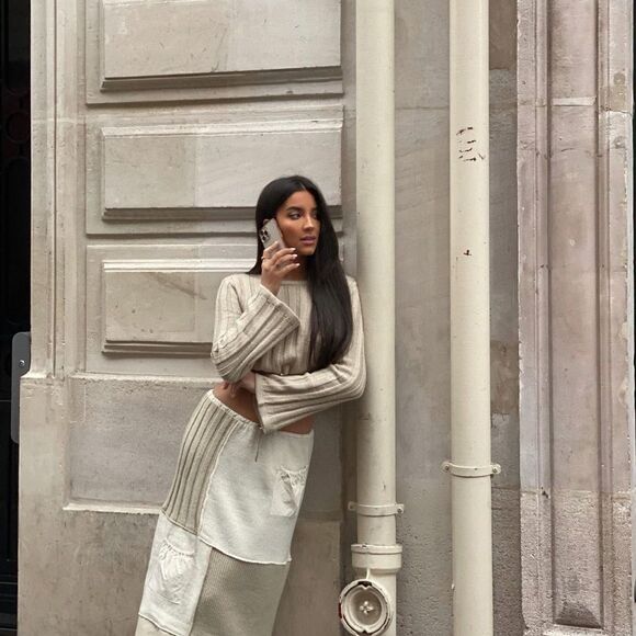 Zara Co-Ord Set Skirt And Sweater Patchwork New - Picture 9 of 9